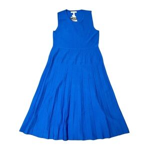 Edited by Remi Bader Dress Size Large Preppy Pleated Old Money Classic Blue New